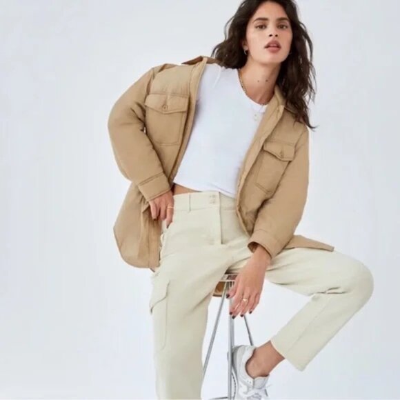 Wilfred Free Ganna Insulated Shirt Jacket | Black | XS (Oversized) - Picture 7 of 11